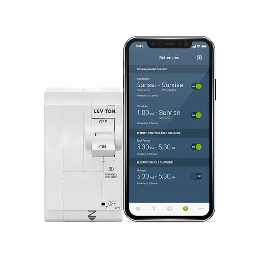 Disjoncteur de dérivation intelligent Leviton 50 A bipolaire, 2e génération (LB250-ST)