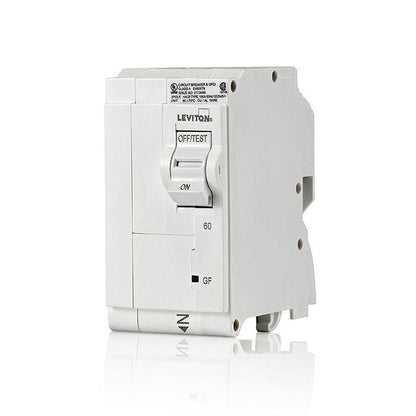 Leviton Branch Circuit Breaker, GFCI Hydraulic Magnetic 60A 2-Pole (LB260-G)