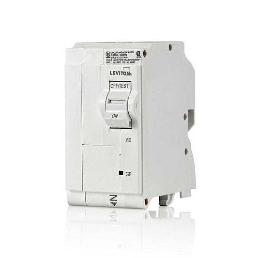 Leviton Branch Circuit Breaker, GFCI Hydraulic Magnetic 60A 2-Pole (LB260-G)