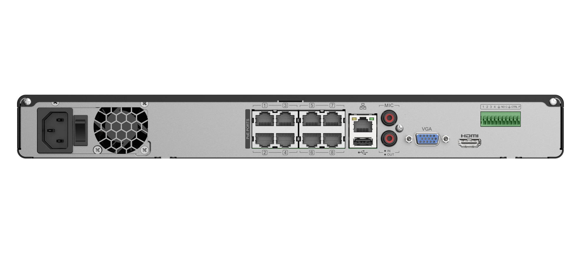 Luminys R3 Series NVR,8MP 8 Ch Mini 1U 8-Port PoE, 1SATA, Analytics by Cam, 2TB (LM-R31-8PA2)