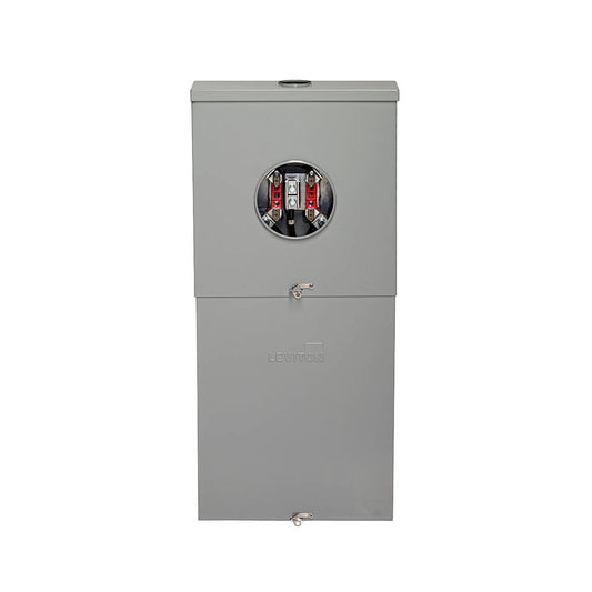 Leviton Outdoor Meter Main Combo, 8 spaces, 100A, Ring Type, No Bypass, NEMA3R (LS810-BRC)