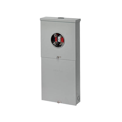 Leviton Outdoor Meter Main Combo, 8 spaces, 100A, Ring Type, No Bypass, NEMA3R (LS810-BRC)