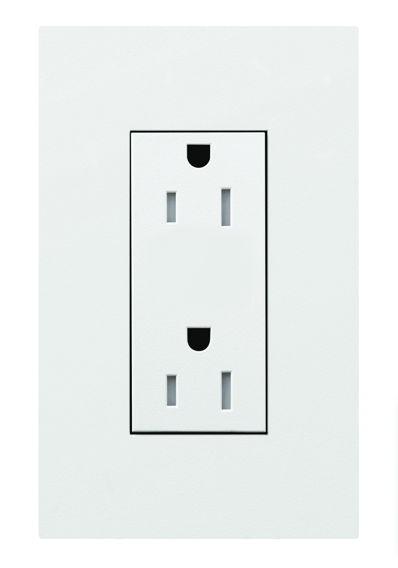 Lutron Duplex 15A Receptacle, White (LTR-F15-TR-WH)