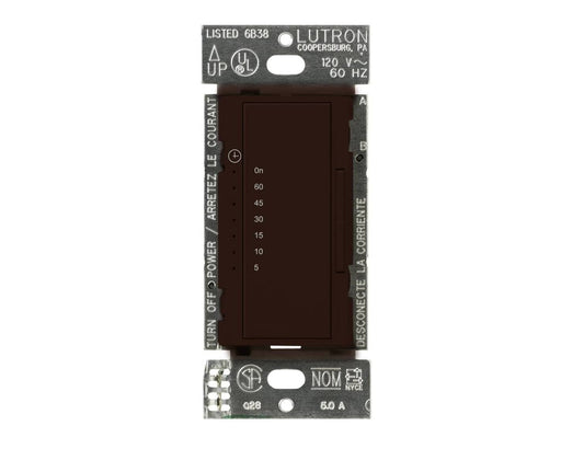 Lutron Maestro Countdown Timer 5-60 Min, Single Pole w/ Neutral, Brown (MA-T51MN-BR)