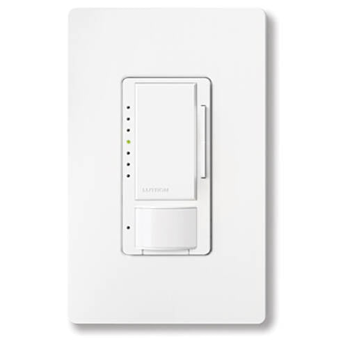 Lutron Maestro 8A RF 0–10V Sensor Dimmer, OCC/VAC Single Pole, White (MRF2S-8SD010-WH)