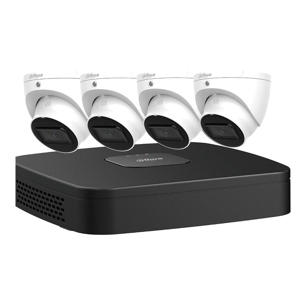 Dahua E-VU IP Kit 4-CH NVR 2TB, 4 x 4MP Turret Cameras (N444L42A)