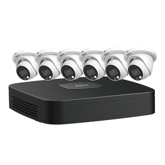 Dahua IP Kit 8-CH NVR + 6 x 4MP, VU-MORE Night Color Eyeball Cameras (N484E62C)