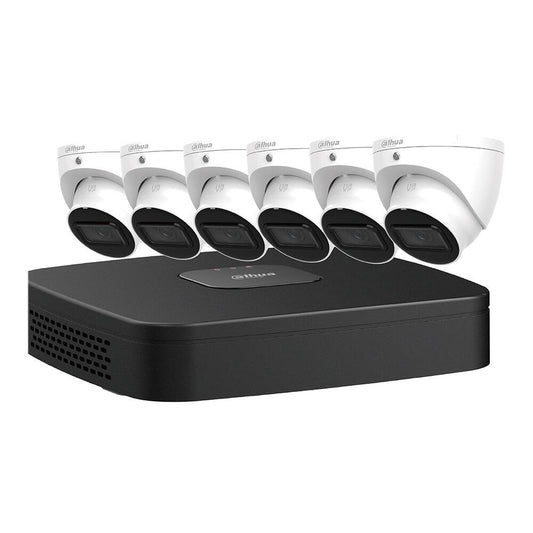 Dahua E-VU IP Kit 8-CH NVR 2TB, 6 x 4MP Turret Cameras (N484L62A)