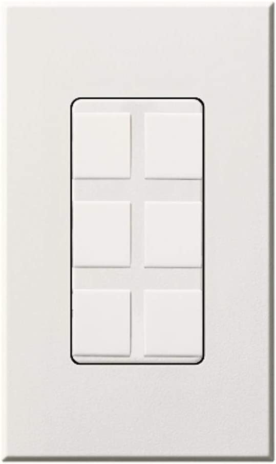Lutron Nova T, 6-Port Frame w/ Blanks, White (NT-6PF-WH)