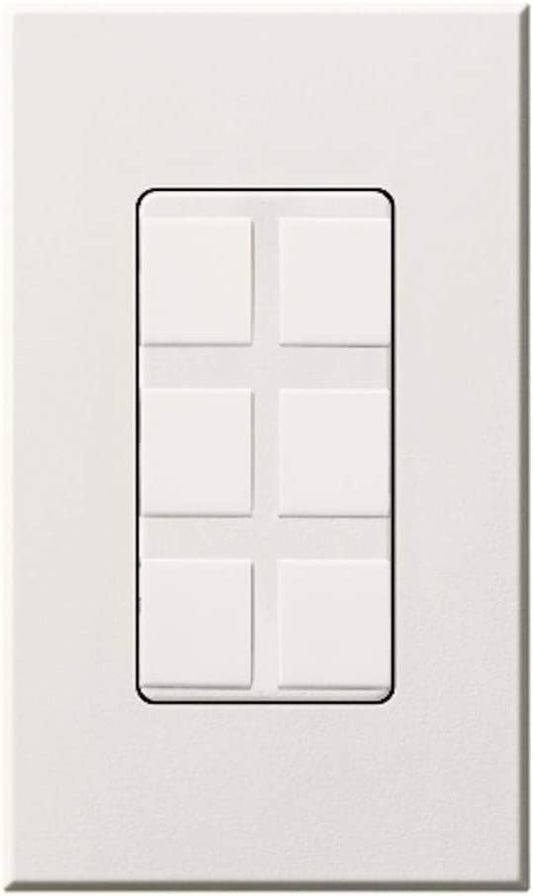 Lutron Nova T, 6-Port Frame w/ Blanks, White (NT-6PF-WH)
