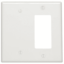 Leviton Mixed Wall Plate 2 Gang 1 Decora 1 Blank Device White (P1426-W)