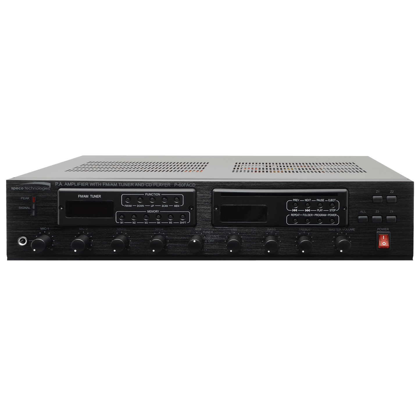 Speco 60W PA Amplifier with AM/FM Tuner and CD Player (SPE-P60FACD)