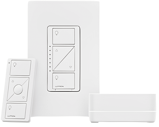 Lutron Caseta Wireless Kit In-Wall Dimmer, Smart Bridge, Pico Remote Control (P-BDG-PKG1W-C)