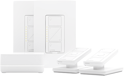 Lutron Caseta Wireless Kit 2 In-Wall Dimmers, 2 Pico Remotes, Smart Bridge (P-BDG-PKG2W-C)