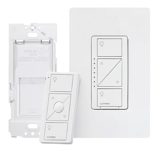 Lutron Caseta Wireless 3-Way Dimmer Kit with Pico Remote, Wallplate Adapter (P-DIM-3WAY-WH-C)