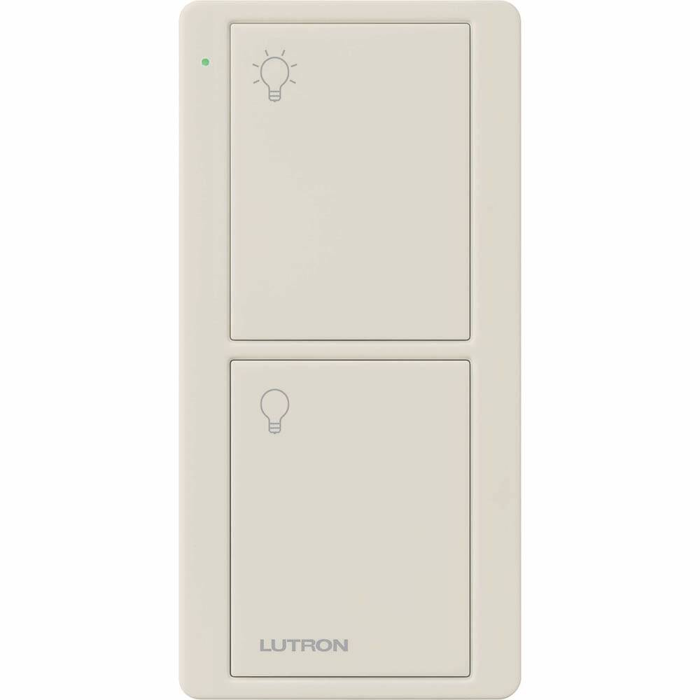 Lutron Pico 2 Button Remote with LED, Light Almond (PJ2-2B-GLA-L01)
