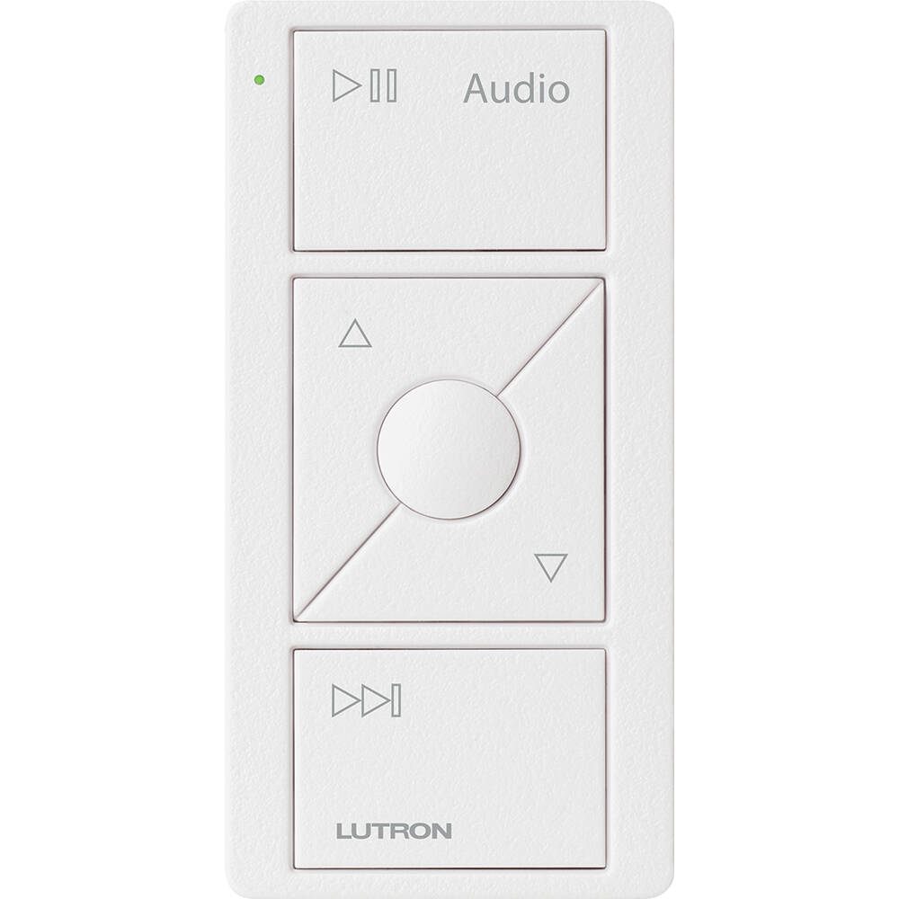 Lutron Pico Remote 3 Button Raise Lower Audio, Snow (PJ2-3BRL-TSW-A02)