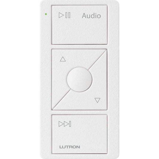 Lutron Pico Remote 3 Button Raise Lower Audio, Snow (PJ2-3BRL-TSW-A02)