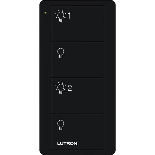 Lutron Pico Remote PRO 4 Button 2 Group Light, Black (PJ2-4B-BL-L21P)