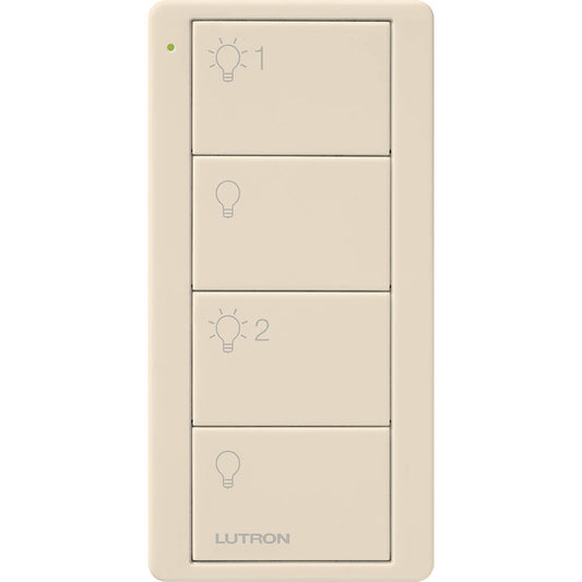 Lutron Pico Remote 4 Button 2 Group Light, Light Almond (PJ2-4B-GLA-L21)