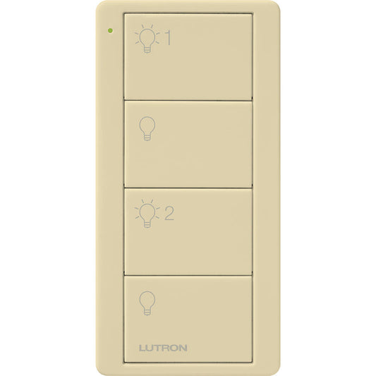 Lutron Pico Remote PRO 4 Button 2 Group Light, Ivory (PJ2-4B-IV-L21P)