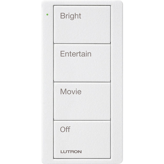 Lutron Pico Remote 4 Button Family Room Scene, Snow (PJ2-4B-TSW-P01)