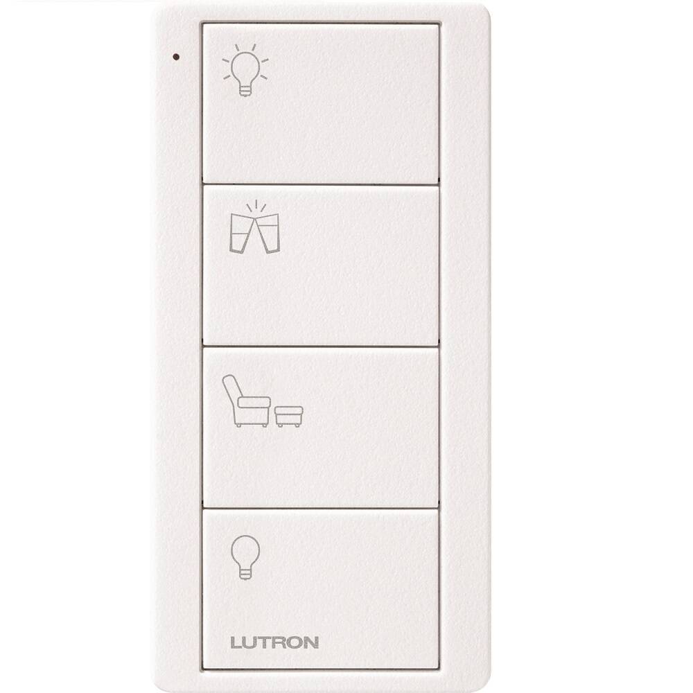 Lutron Pico Remote 4 Button Any Room Scene, Snow (PJ2-4B-TSW-P13)
