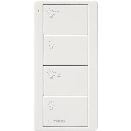Lutron Pico Remote PRO 4 Button 2 Group Light, White (PJ2-4B-WH-L21P)
