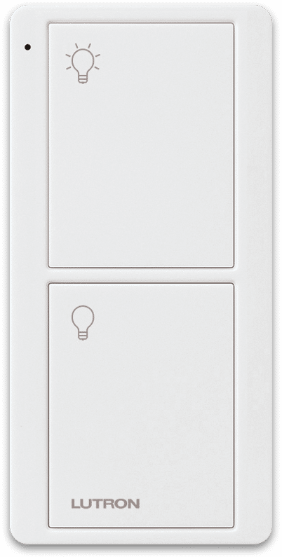 Lutron Pico 2 Button Remote Control for Lights with On and Off, White (PJ2-2B-GWH-L01)