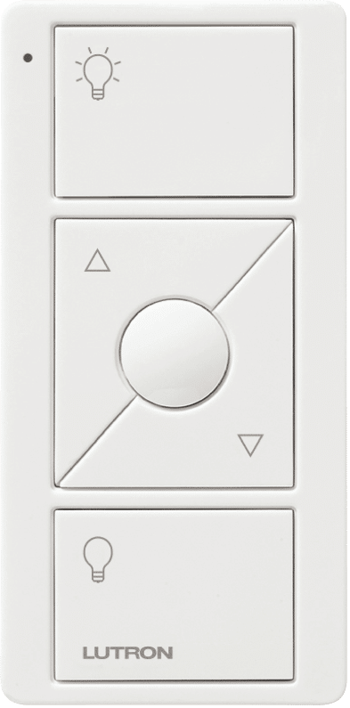 Lutron Pico Remote 3 Button Raise Lower for Lights, LED Indicator, White (PJ2-3BRL-GWH-L01)