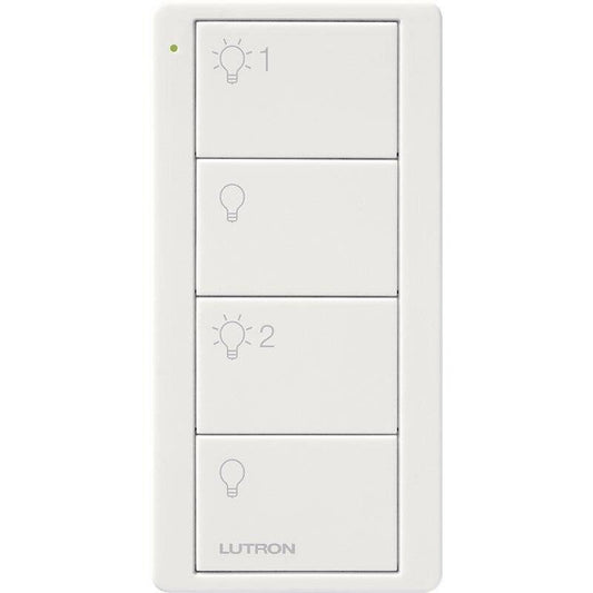 Lutron Pico Remote 4 Button 2 Group Light, White (PJ2-4B-GWH-L21)