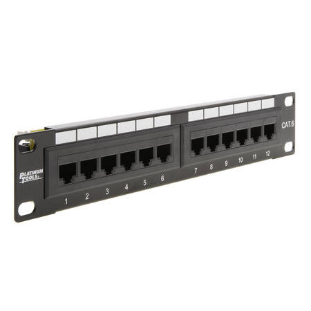 Platinum Tools Patch Panel, 12 Port, Cat6, NS, 110. Box (PLA-660-12C6)
