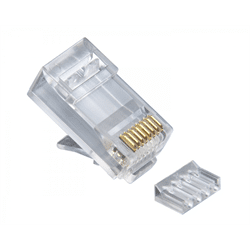Platinum Tools RJ45 8P8C, Cat6 2 pc Round-Solid 3-Prong, w/Liner. 100/Jar (PLA-106188J)