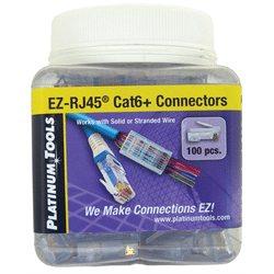 Conector Platinum Tools EZ-RJ45 Cat6+. Frasco de 100 (PLA-202010J)