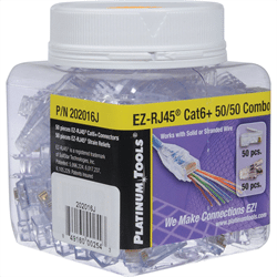 Platinum Tools EZ-RJ45 Cat6 50/50 Combo. 100/Jar (PLA-202016J)