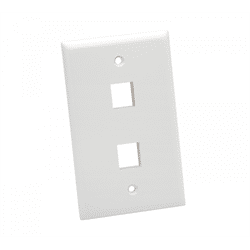 Platinum Tools Wall Plate, Standard, 2 Port, White. 25pc/Installer Pack (PLA-602WH-25)