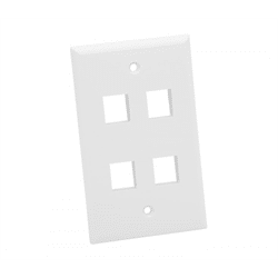 Platinum Tools Wall Plate, Standard, 4 Port, White. 25pc/Installer Pack (PLA-604WH-25)