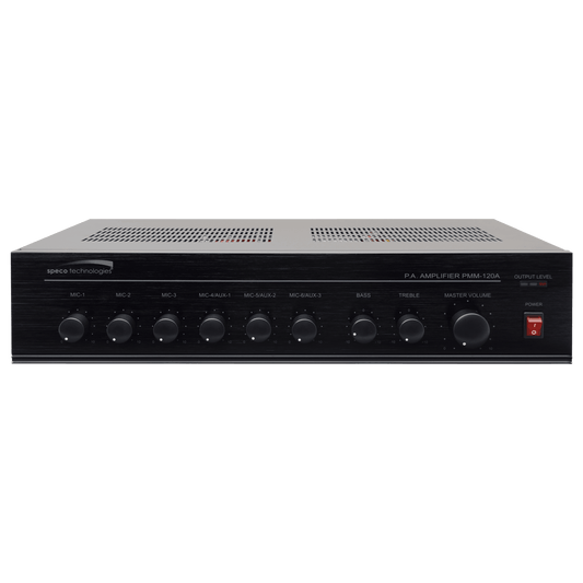 Speco 120W PA Mixer Power Amplifier with 6 Inputs (SPE-PMM120A)