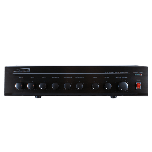 Speco 60W PA Mixer Power Amplifier with 6 Inputs (SPE-PMM60A)