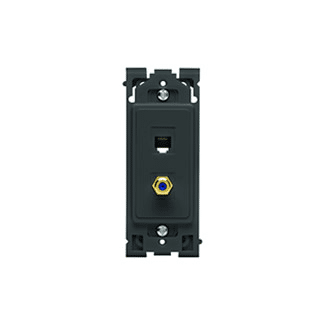 Leviton Renu Quickport 2 Port Insert With Phone/TV Connector Onyx Black (RE640-2OB)