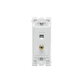 Leviton Renu Quickport 2 Port Insert With Phone/TV Connector White (RE640-2WW)