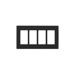 Leviton Renu 4 Gang Plastic Wallplate Onyx Black (REWP4-OB)