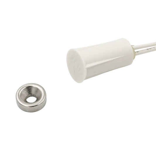 Flair Stubby Recessed Magnetic Contact 1" Gap, 3/8" x 3/4" SPDT, White (RMS95-2N-WHT)