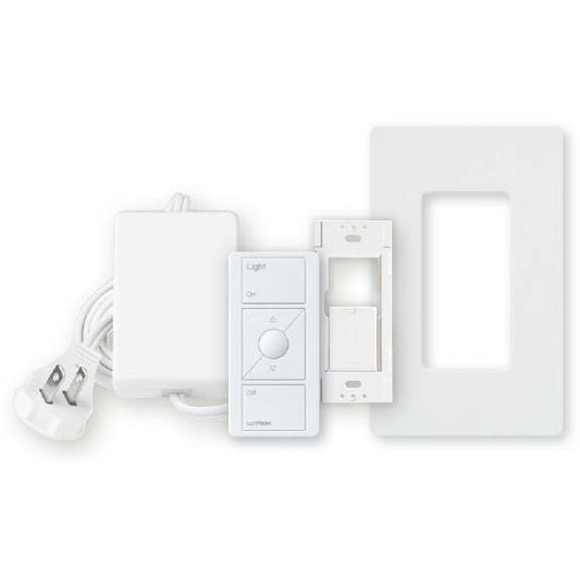 Lutron RadioRA2 1 Zone Plug-in Dimmer Kit with Remote, White (RR-1ZONE-L-WH)