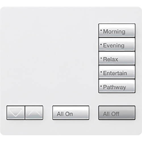 Lutron RadioRA2 TableTop 5 Button Keypad, Snow (RR-T5RL-SW)