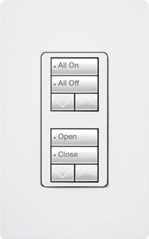 Lutron RadioRA2 Hybrid Keypad Dual Group Dual Raise Lower, Light Almond (RRD-HN2RLD-LA)