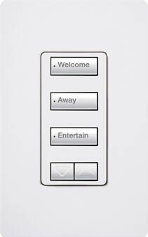 Lutron RadioRA2 Hybrid Keypad Three Button Raise Lower, Snow (RRD-HN3BSRL-SW)