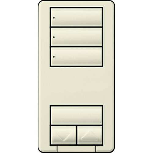 Lutron RadioRA2 Hybrid Keypad Three Scene Raise Lower, Biscuit (RRD-HN3S-BI)