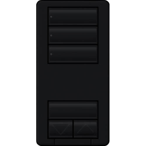 Lutron RadioRA2 Hybrid Keypad Three Scene Raise Lower, Midnight (RRD-HN3S-MN)
