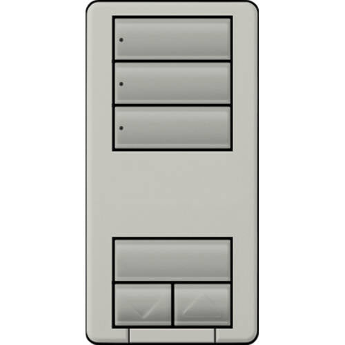 Lutron RadioRA2 Hybrid Keypad Three Scene Raise Lower, Palladium (RRD-HN3S-PD)